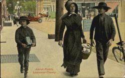 Amish Family, Lancaster County Pennsylvania Postcard Postcard