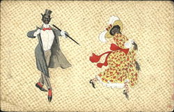 Dancing Black Americana Couple Postcard