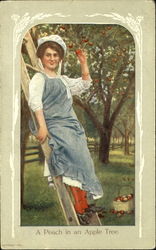 A Peach In An Apple Tree Fruit Postcard Postcard