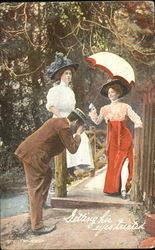 Getting His Eyes Treated Romance & Love Postcard Postcard