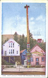 Chief Johnson's Totem And Residence Postcard