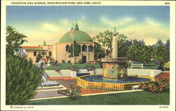 Fountain And Garden Rosicrucian Park San Jose, CA Postcard Postcard