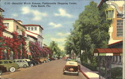 Beautiful Worth Avenue Fashionable Shopping Center Postcard