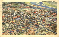 Air View Of Omaha Postcard