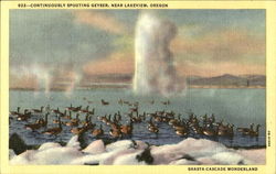 Continuously Spouting Geyser, U. S. Highway 395 Postcard