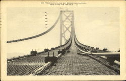 San Francisco Oakland Bay Bridge Construction-View Along The Cat Walk Postcard