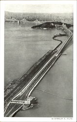 The San Francisco-Oakland Bay Bridge Oakland Shore Approach Tool Booths And Administration Postcard