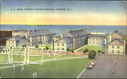 U. S. Naval Training Station Barracks Postcard