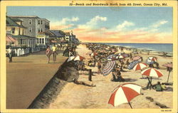 Beach And Boardwalk North, 4th Street Ocean City, MD Postcard Postcard