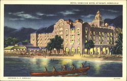 Royal Hawaiian Hotel At Night Honolulu, HI Postcard Postcard