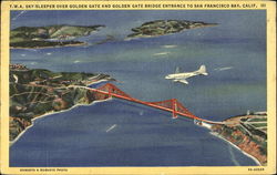 T.W.A. Over Golden Gate Postcard