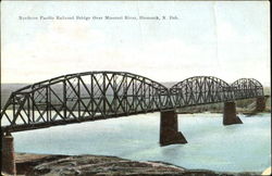 Northern Pacific Railroad Bridge Over Missouri River Bismarck, ND Postcard Postcard