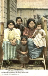 Indian Family Group British Columbia Canada Postcard Postcard