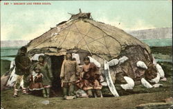 Eskimos And Their Igloo Postcard