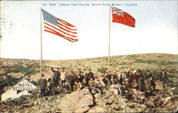 Under Two Flags White Pass Summit Alaska Postcard Postcard