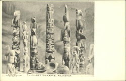 Thlinget Totems Alaska Postcard Postcard