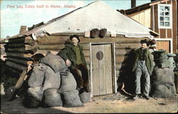 First Log Cabin Built In Nome Alaska Postcard Postcard