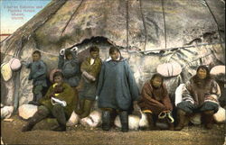 Siberian Eskimos And Mazinka House, Whalen Postcard