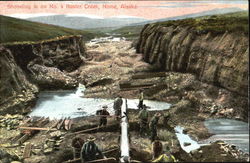 Shoveling In On No. 4 Buster Creek Nome, AK Postcard Postcard