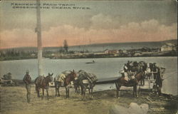 Kennedy's Pack Train Crossing The Chena River Alaska Postcard Postcard