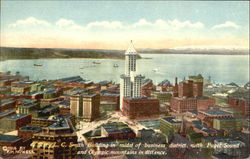 42 Story L. C. Smith Building In Midst Of Business District Seattle, WA Postcard Postcard