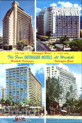 The Waikiki Outrigger Hotels Hawaii Postcard Postcard