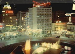 Athens The Omania Square At Night Postcard