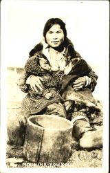 Eskimo Woman Mikinina Kow Kow Postcard