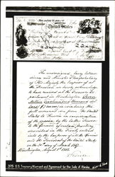 U. S. Treasury Warrant And Agreement For The Sale Of Alaska Postcard Postcard