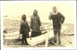 Far Northern Eskimo Family Kayaks Alaska Postcard Postcard