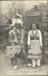 Pueblo Indian Ca-Ping & Wife Ja -Ro Colorado Springs, CO Native Americana Postcard Postcard