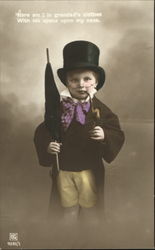 Tinted Boy Dressed as Adult Postcard