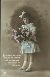 Peaceful Birthday Hours Be Yours Girls Postcard Postcard