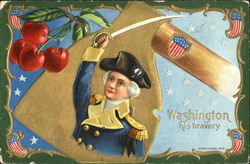 Washington His Bravery Postcard