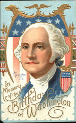 In Memory Of The Birthday Of Washington President's Day Postcard Postcard