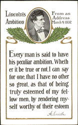 Lincoln's Ambition Postcard