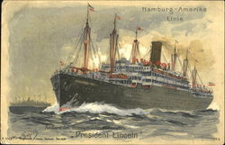 President Lincoln Boats, Ships Postcard Postcard