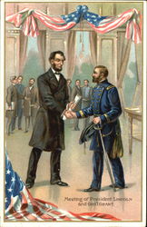 Meeting Of President Lincoln And Gen'l Grant Postcard