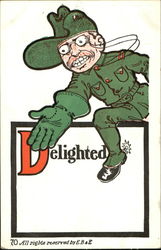 Teddy Roosevelt - Delighted Postcard