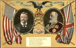 Teddy Roosevelt and King Edward VII Postcard