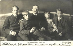 Teddy Roosevelt And Sons Postcard