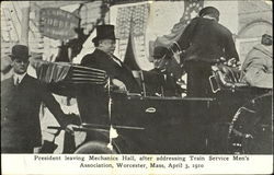 President Taft Leaving Mechanics Hall Postcard