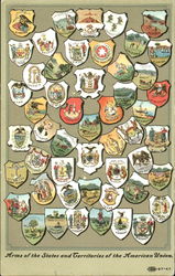 Arms Of The States And Territories Of The American Union Postcard