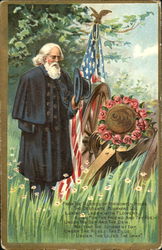 Civil War Soldier with Canon Postcard