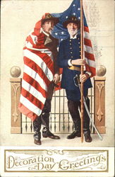 Decoration Day Soldiers Memorial Day Postcard Postcard