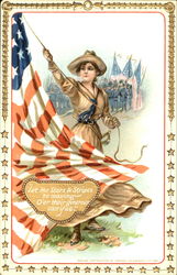 Woman Soldier Memorial Day Postcard Postcard