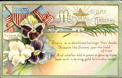 Memorial Day Greetings Postcard Postcard