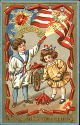 July 4th Greetings 4th of July Postcard Postcard