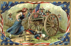 Molly Pitcher At The Cannon's Mouth Patriotic Postcard Postcard