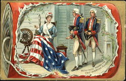 Betsy Ross Making The First American Flag Patriotic Postcard Postcard